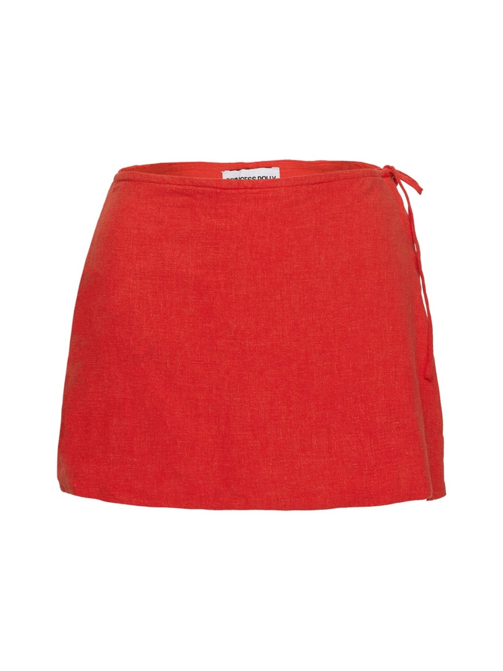 Red Linen Mini Skort - Picture 4 of 4